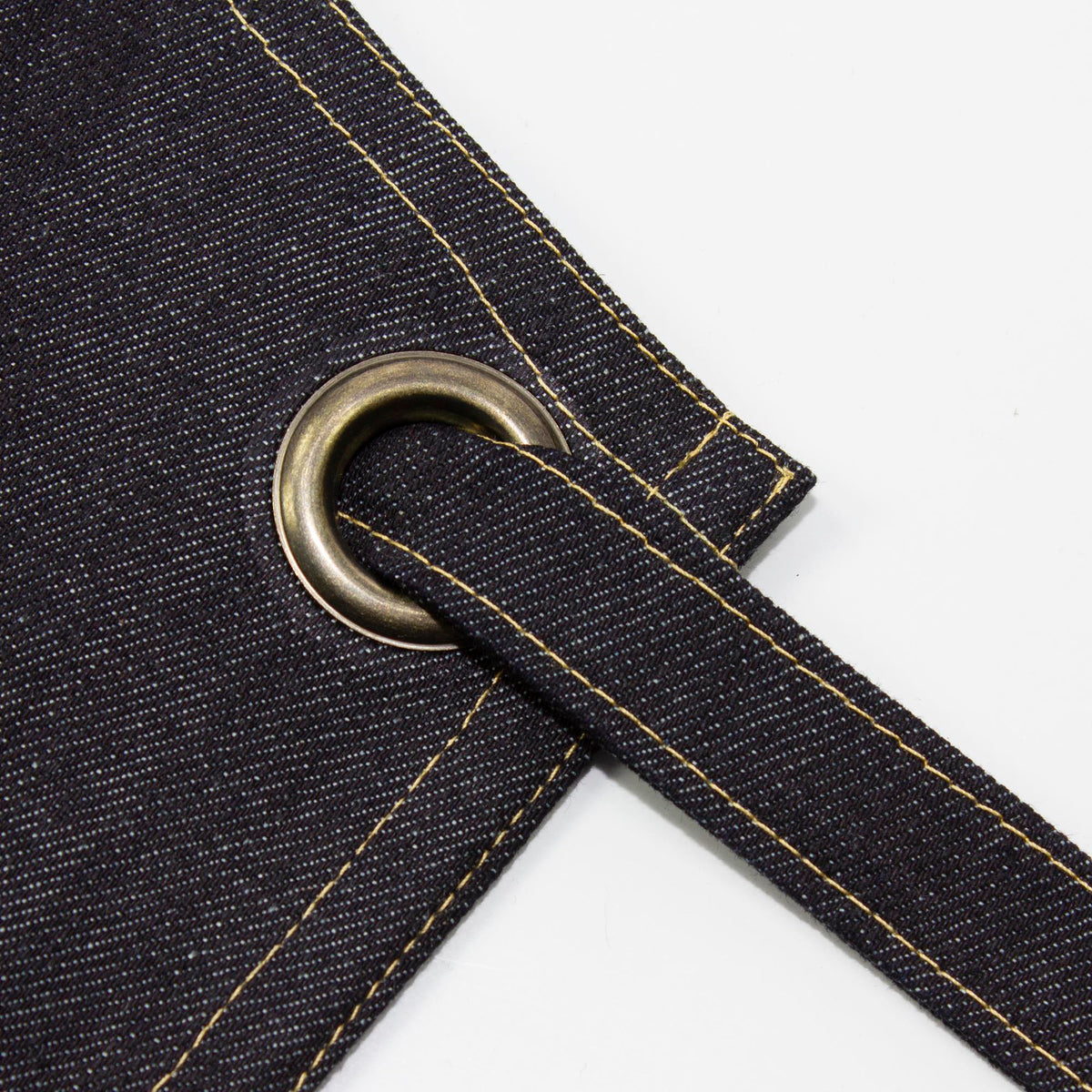 County Crossback - Denim Short Bib Apron - Leather Halter - Premium