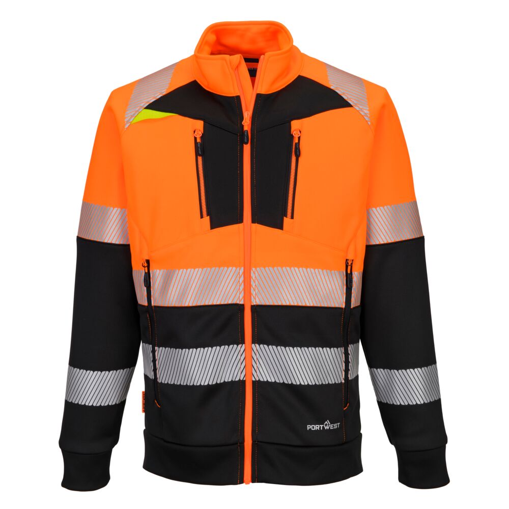 Portwest - DX4 Hi-Vis Class 1 Funnel Neck Zipped Sweatshirt - DX490