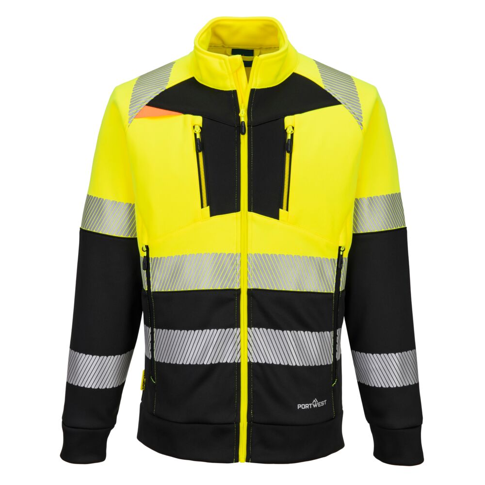 Portwest - DX4 Hi-Vis Class 1 Funnel Neck Zipped Sweatshirt - DX490