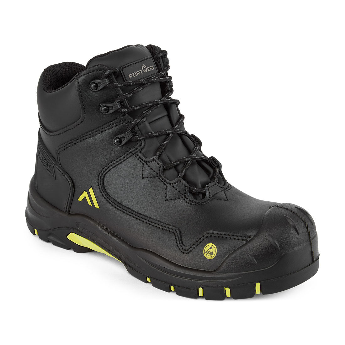 Portwest - Composite Action Leather Mid Boot S3S ESD HRO SR SC FO - FC18