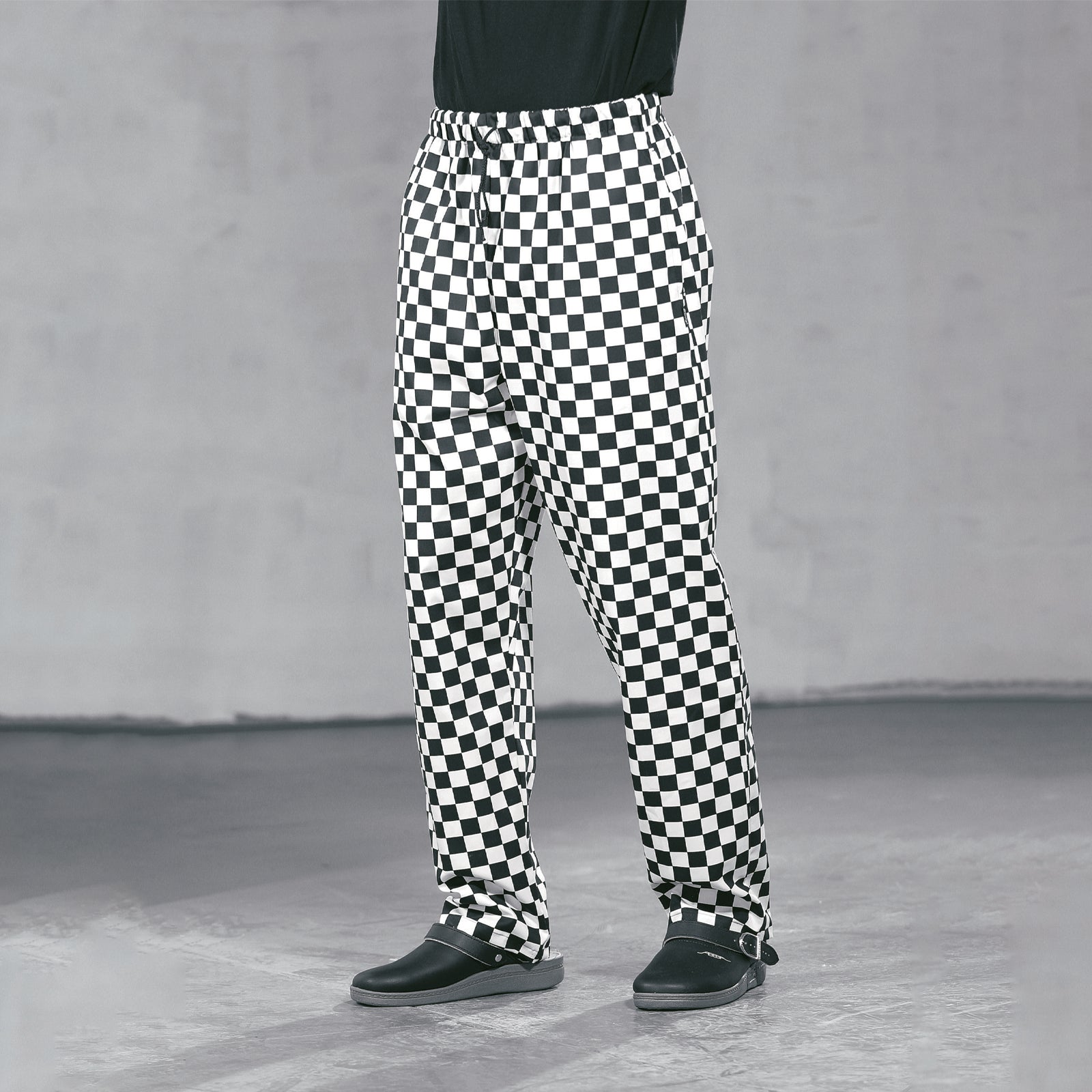 Dennys Unisex Printed Chefs Trousers - Check Black / XS