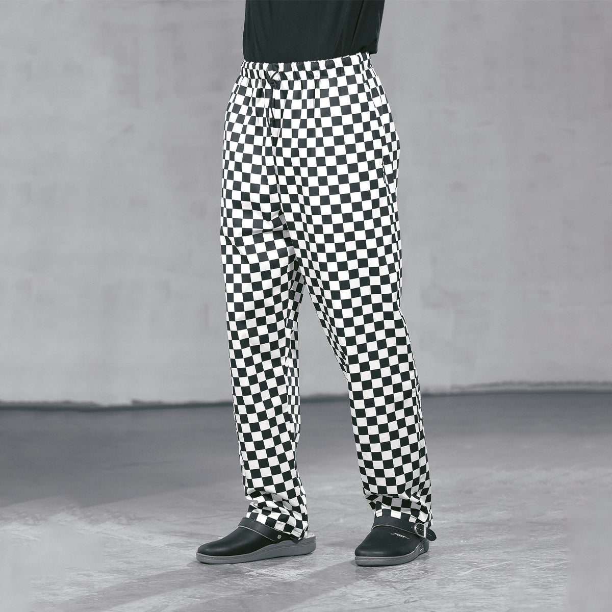 Dennys Unisex Printed Chefs Trousers - Check Black / XL