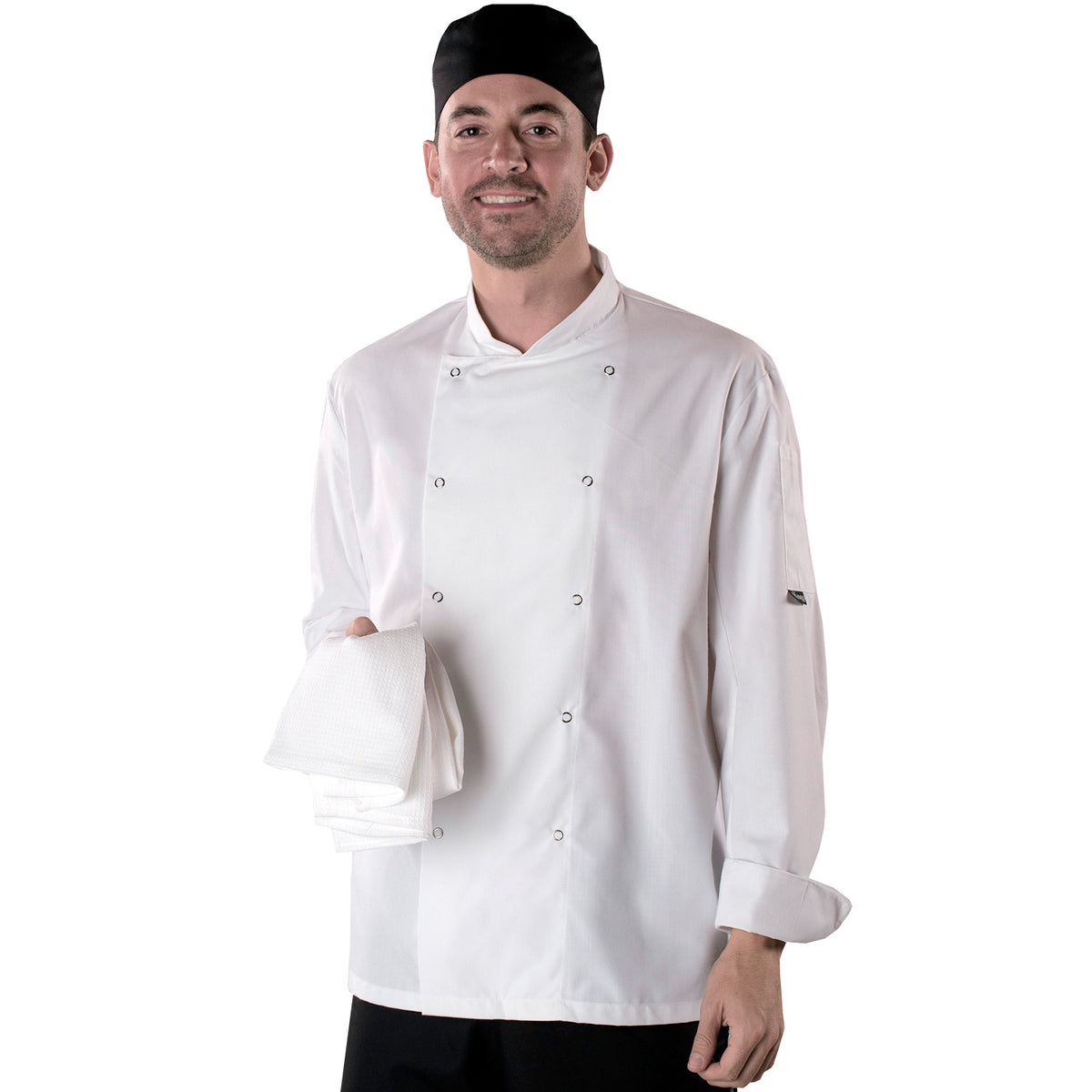 Dennys Easy-Care Long Sleeve Chefs Jacket - White / 2XL