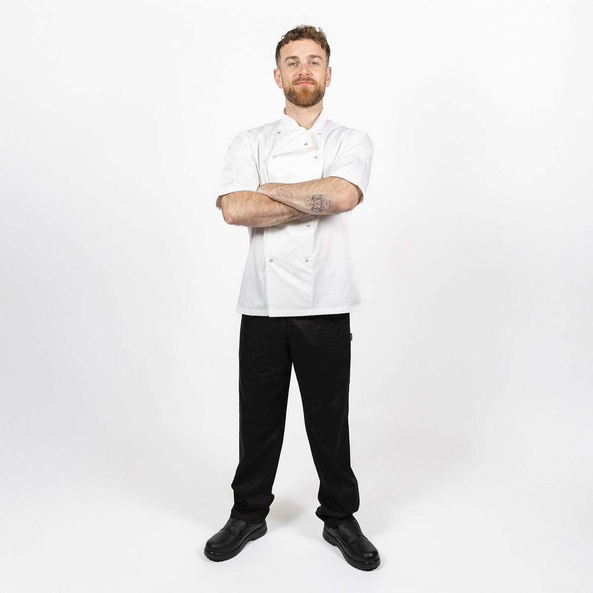Dennys Essentials Short Sleeve Chef Jacket - White / 3XL