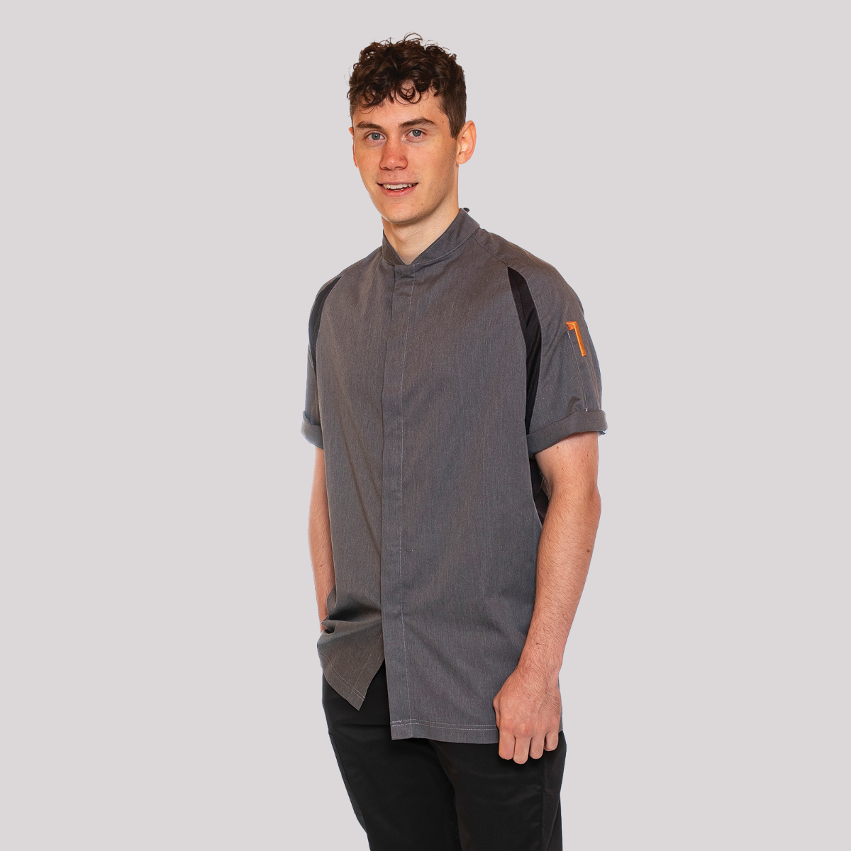 Le Chef Short Sleeve Shirt - Grey Heathered / L