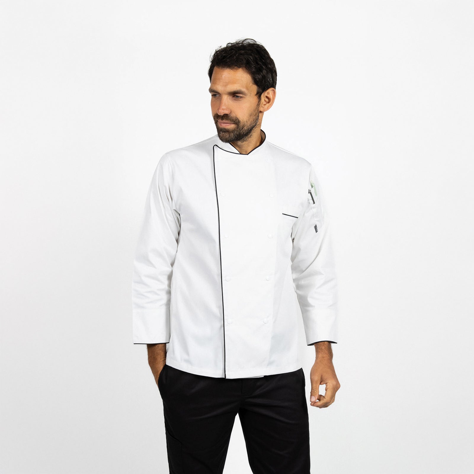 Le Chef Executive Chef Jacket with Piping - Piping Black / 2XL