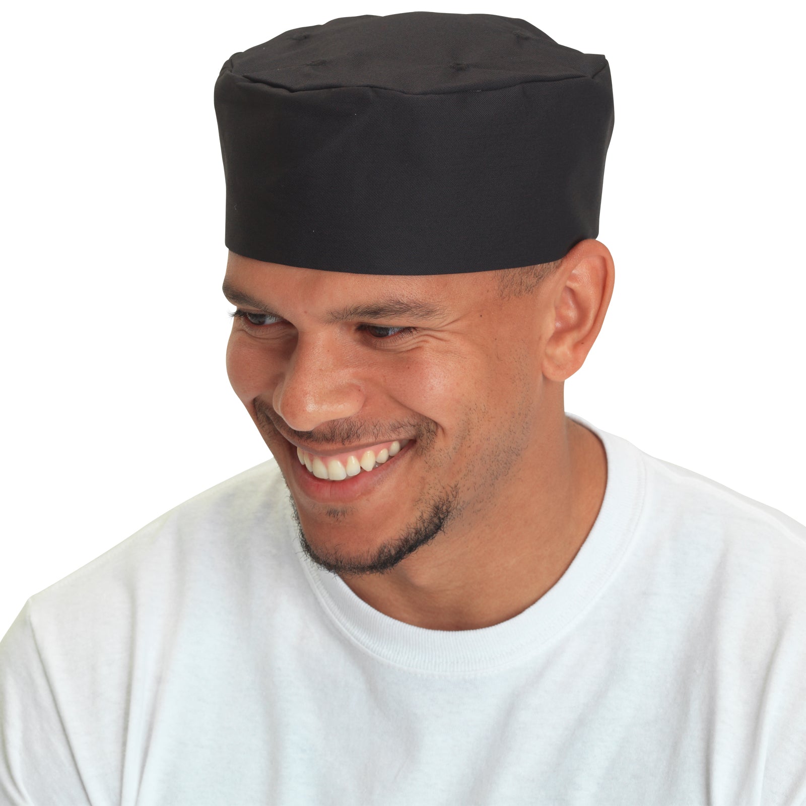 Le Chef Elasticated Skull Cap - Black / L