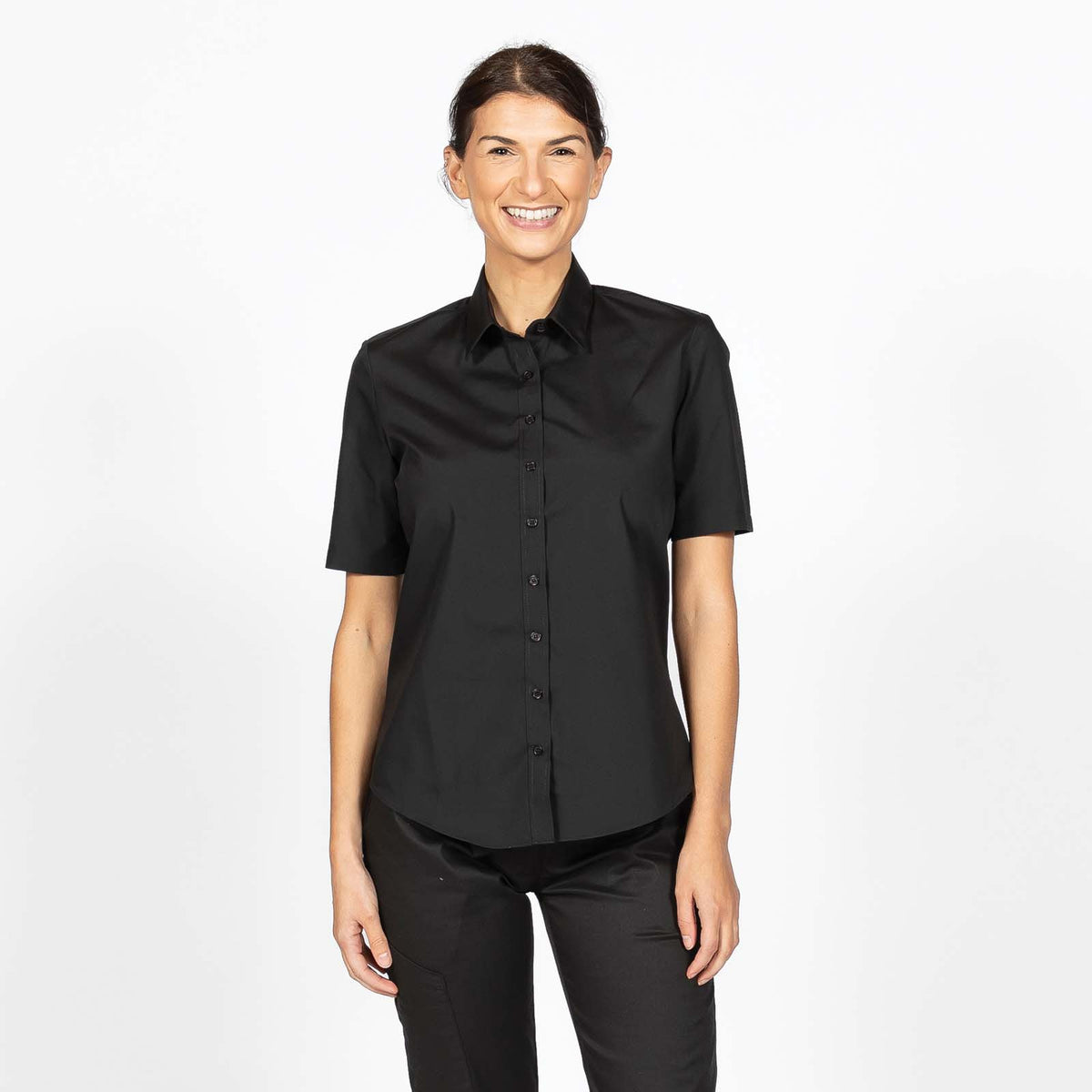 Joseph Alan Women's Short Sleeve Shirt - Black / 6