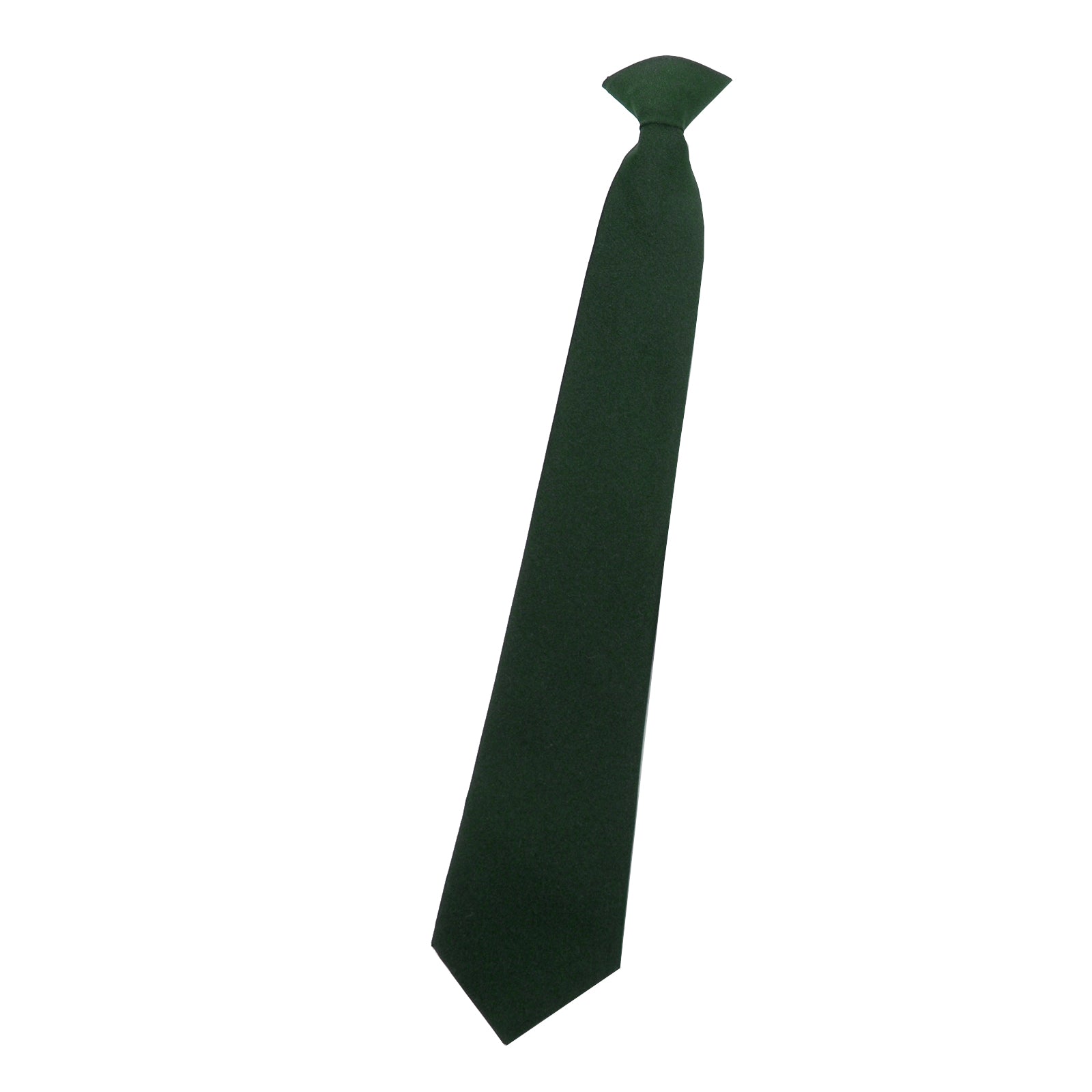 Dennys Low Cost Coloured Clip on Tie - Bottle Green