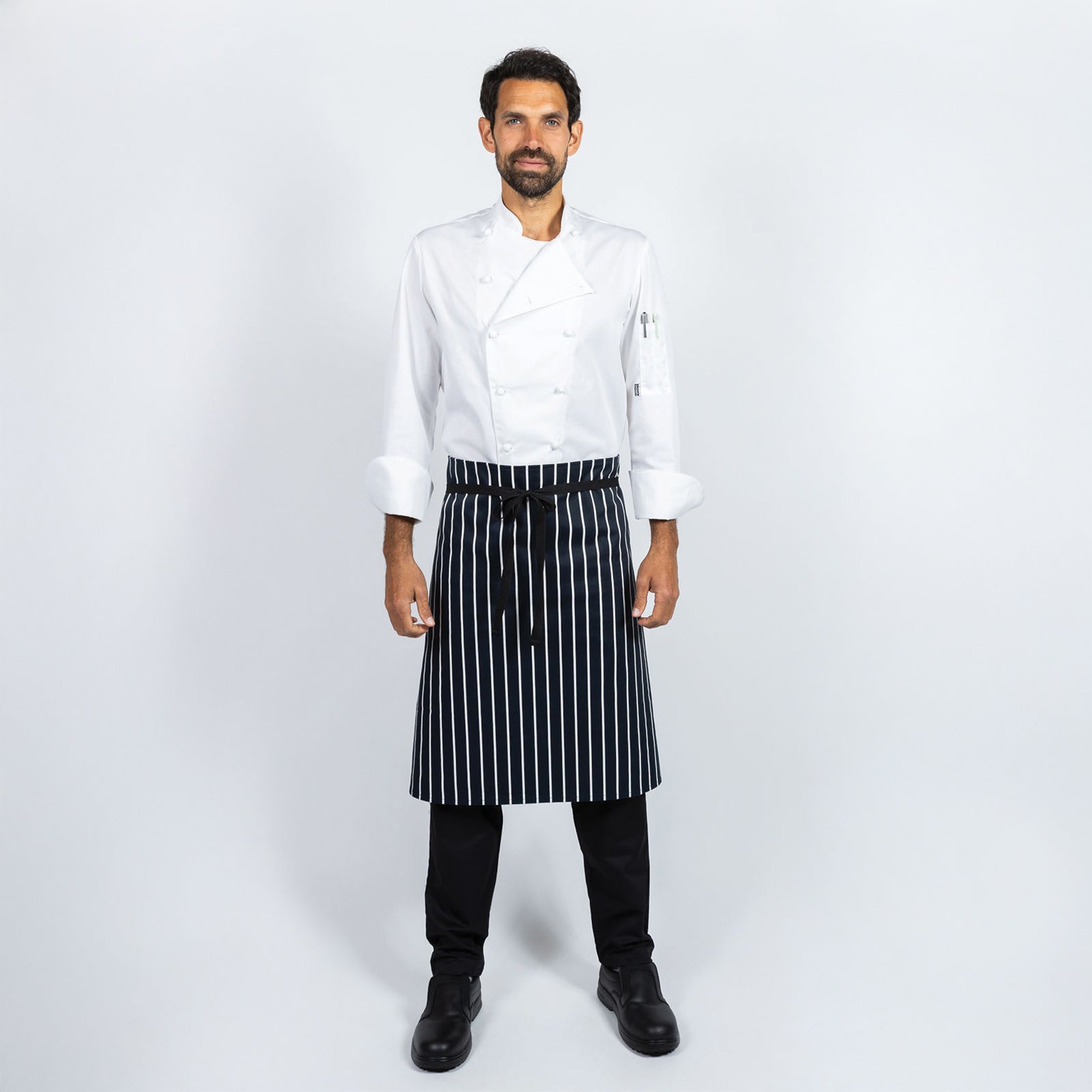 Dennys Heavyweight Striped Waist Apron - Navy