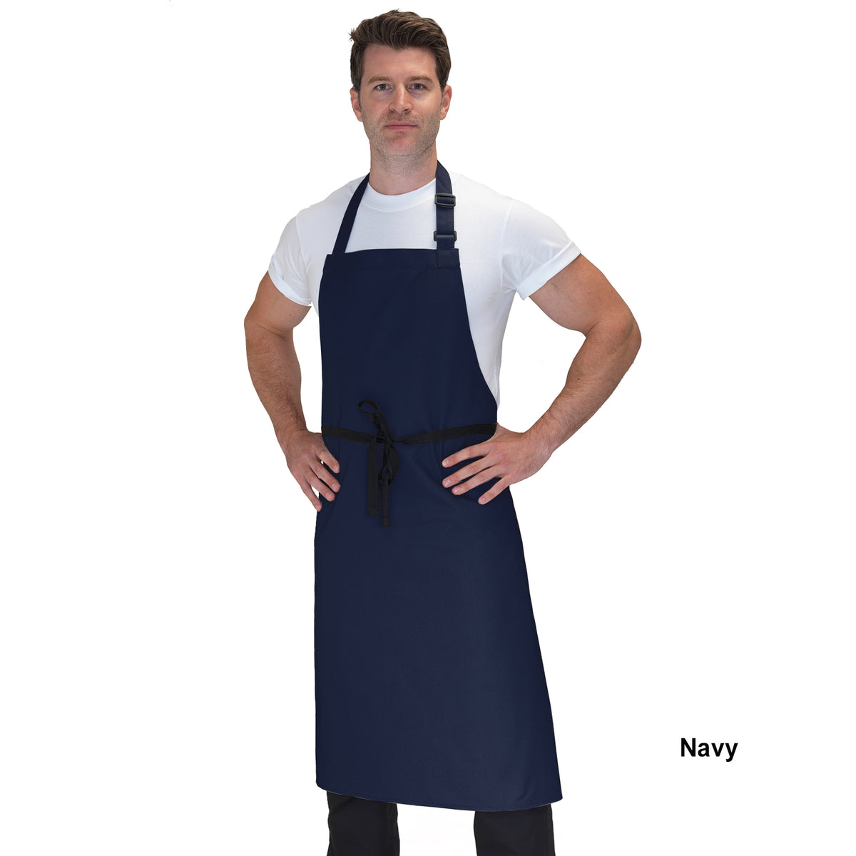Dennys Cotton Bib Apron - Navy