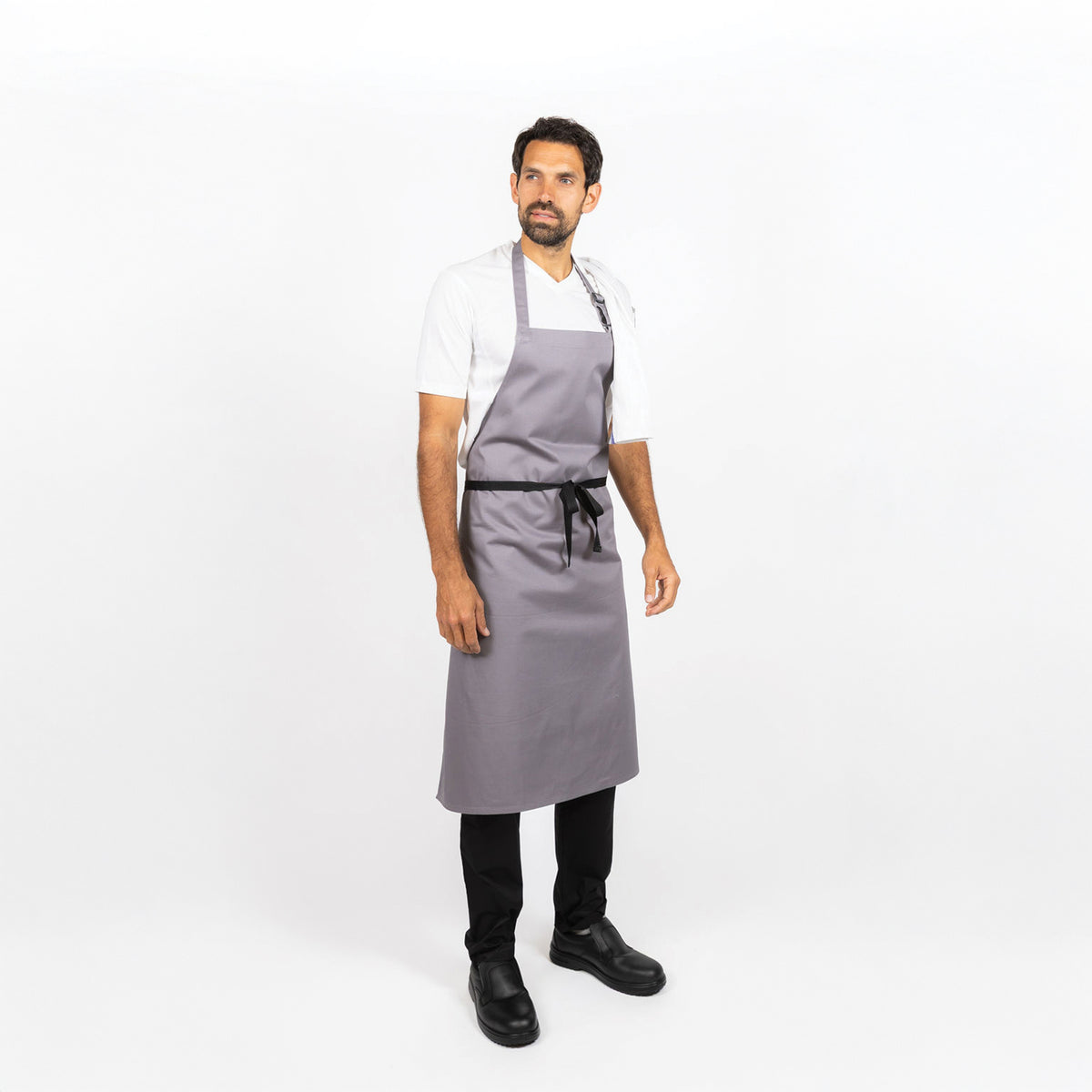 Dennys Cotton Bib Apron - Griffin Grey