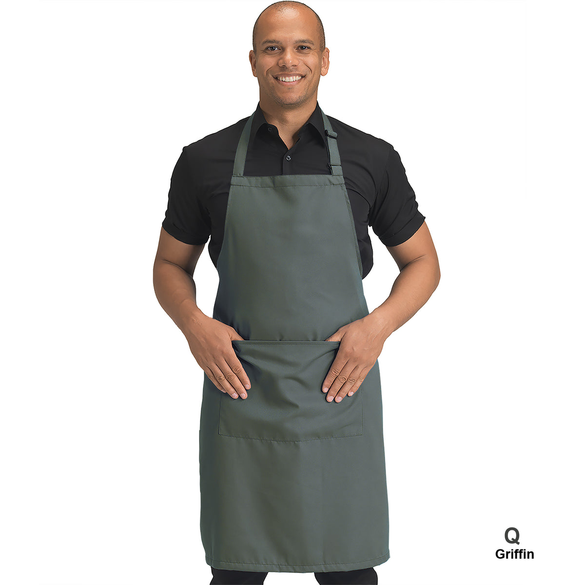 Dennys Colour Bib Apron with pocket - Griffin Grey