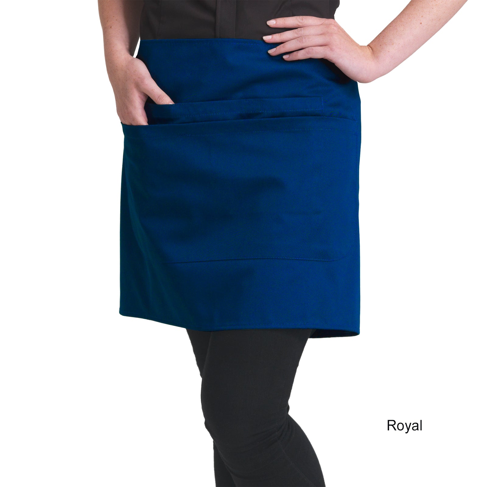 Dennys Short Bar Apron With Pocket - Royal
