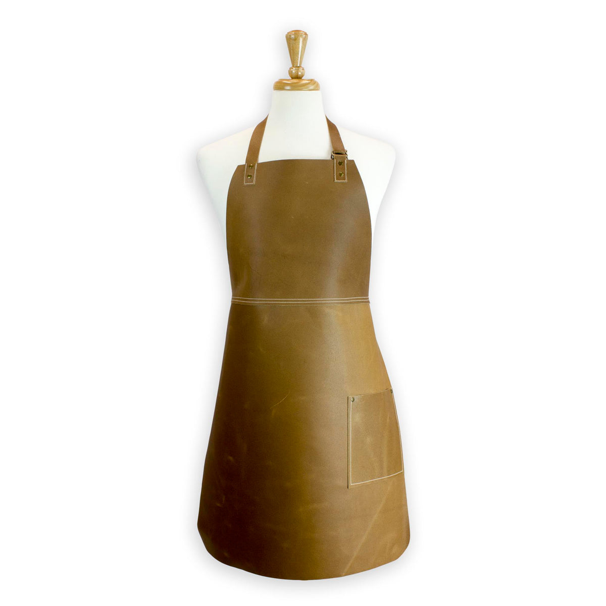 Long Leather Bib Apron - Premium