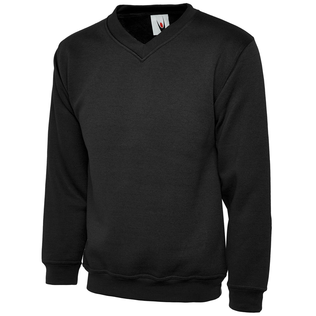 Uneek Premium V-Neck Sweatshirt - Black / 3XL