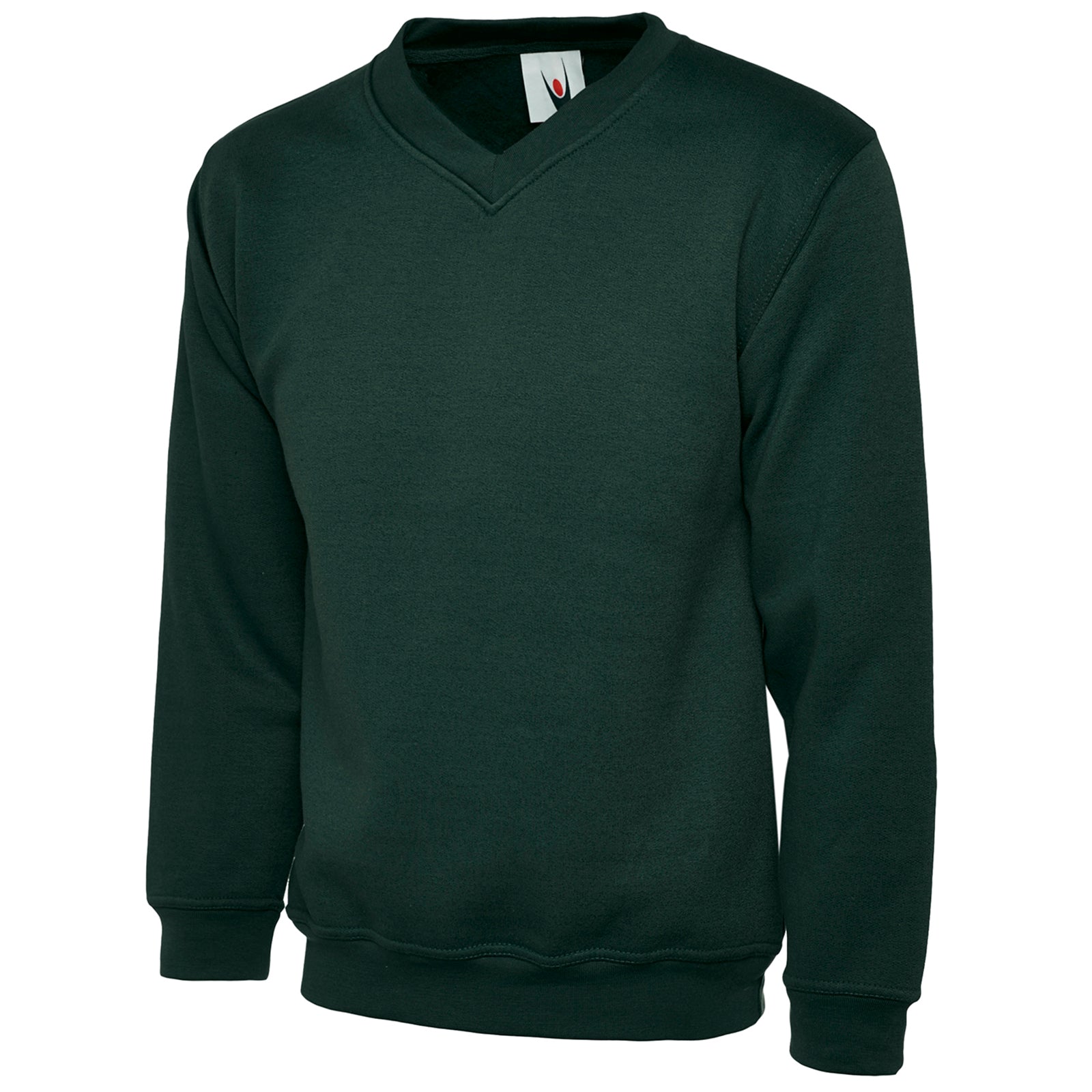 Uneek Premium V-Neck Sweatshirt - Bottle Green / 2XL