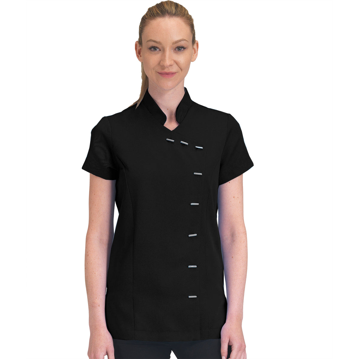 Dennys Eva Beauty Tunic with an Asymmetric Fastening - Black - 6