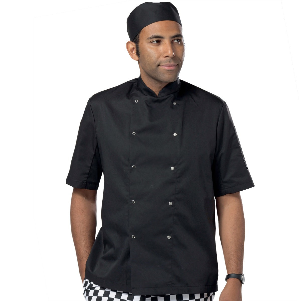 Dennys Best Selling Short Sleeve Chefs Jacket - Black / 4XL / Regular