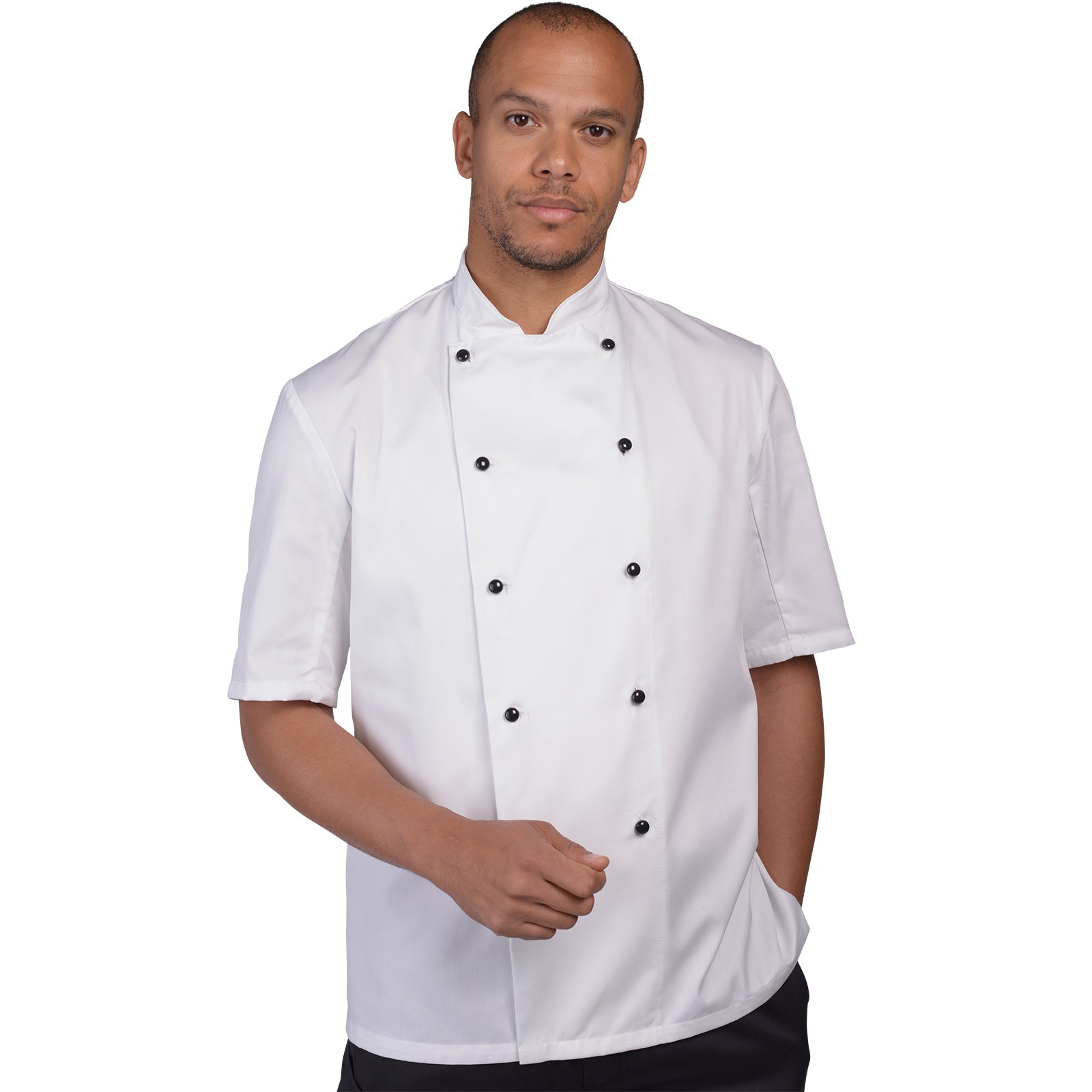 ADC Chefs Jacket with StayCool and Removable Studs - White / S-Slim / Slim Fit