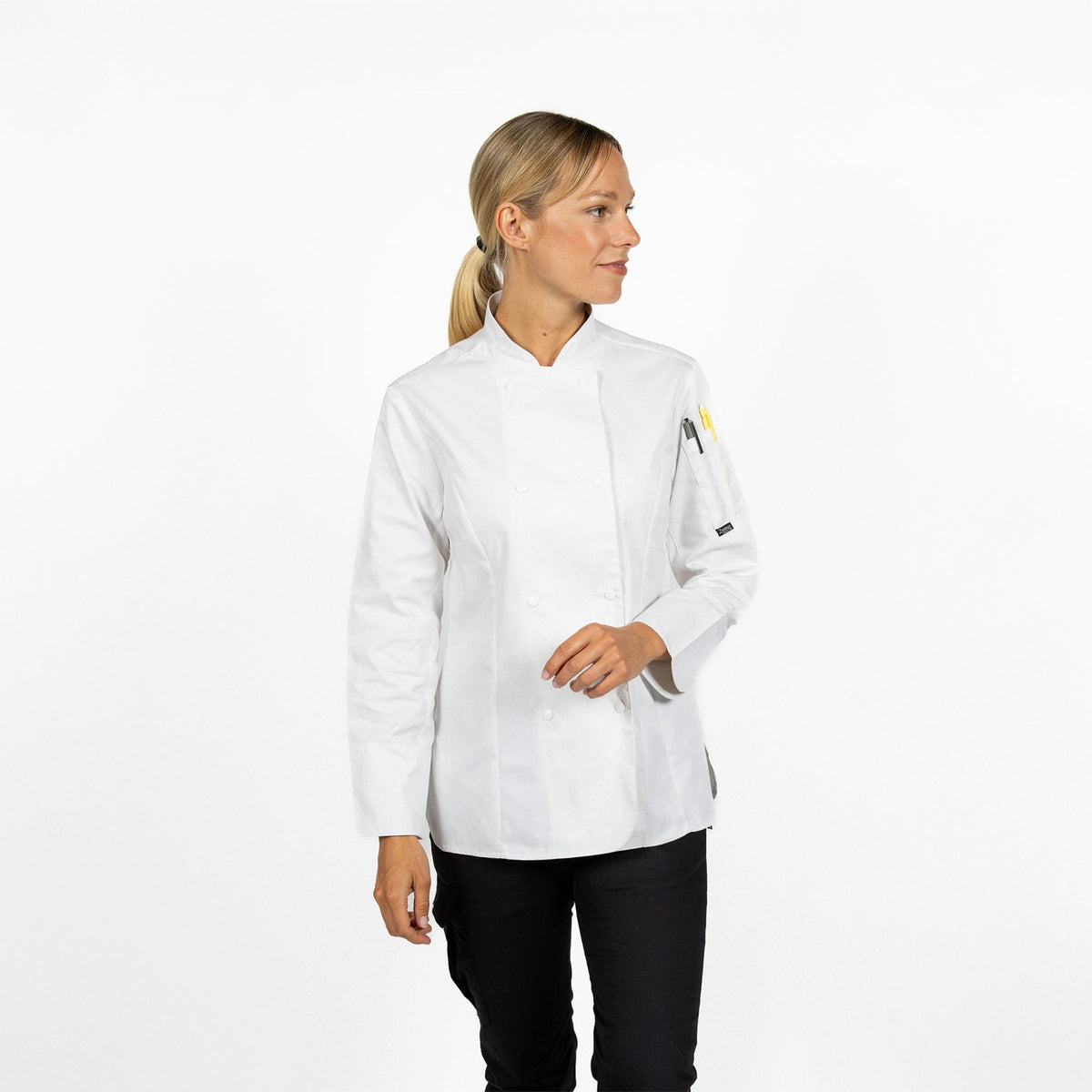 Dennys Womens Fitted Chef Jacket - White / 2XL