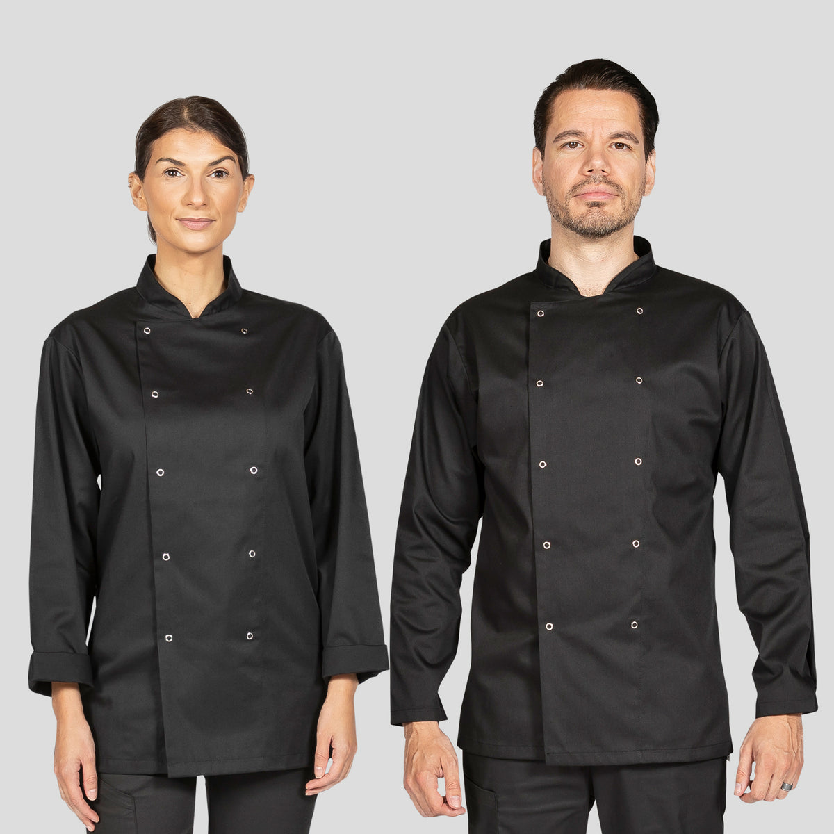 Dennys Essentials Long Sleeve Chef Jacket - Black / 2XL