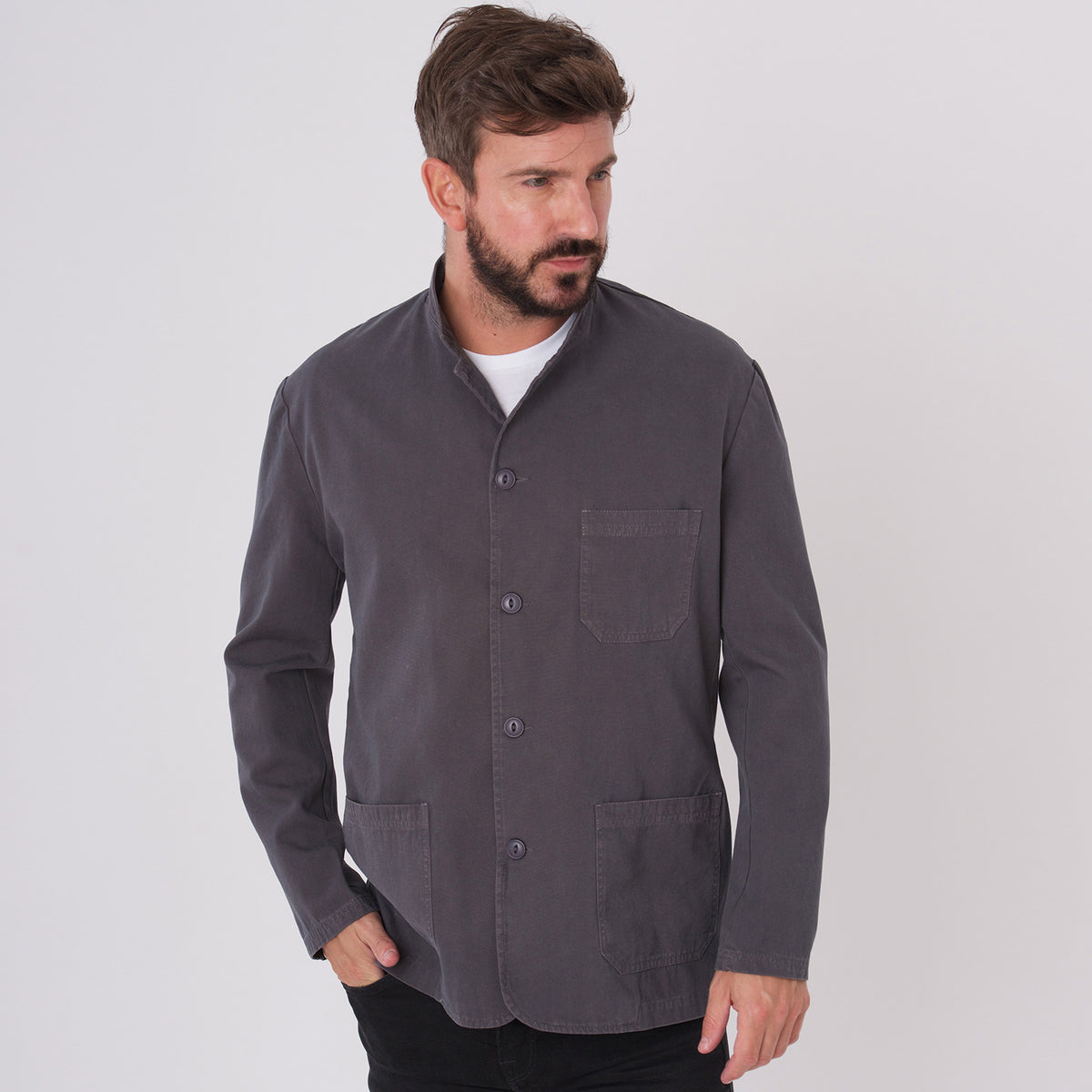 Dennys Originals Stand Collar Jacket - Storm Grey / XS