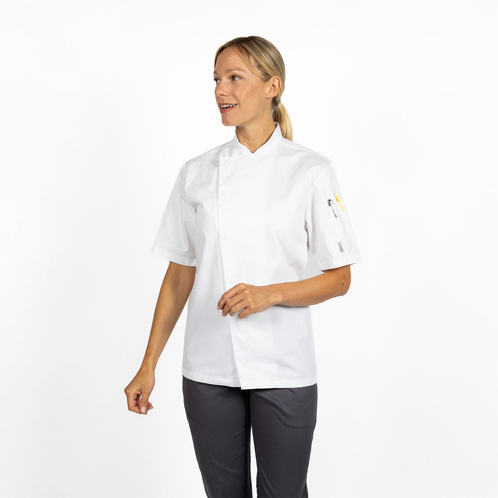 ADC Asymmetric Short Sleeve Chef Jacket with StayCool - 4XL