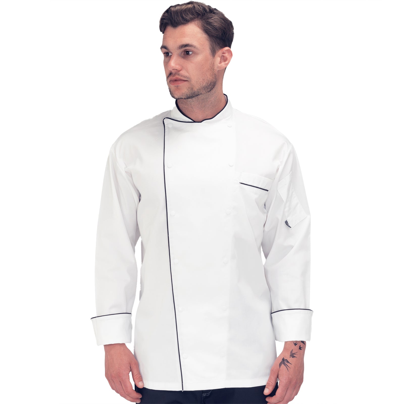 Le Chef Executive Chef Jacket with Piping - Piping Black / XXS