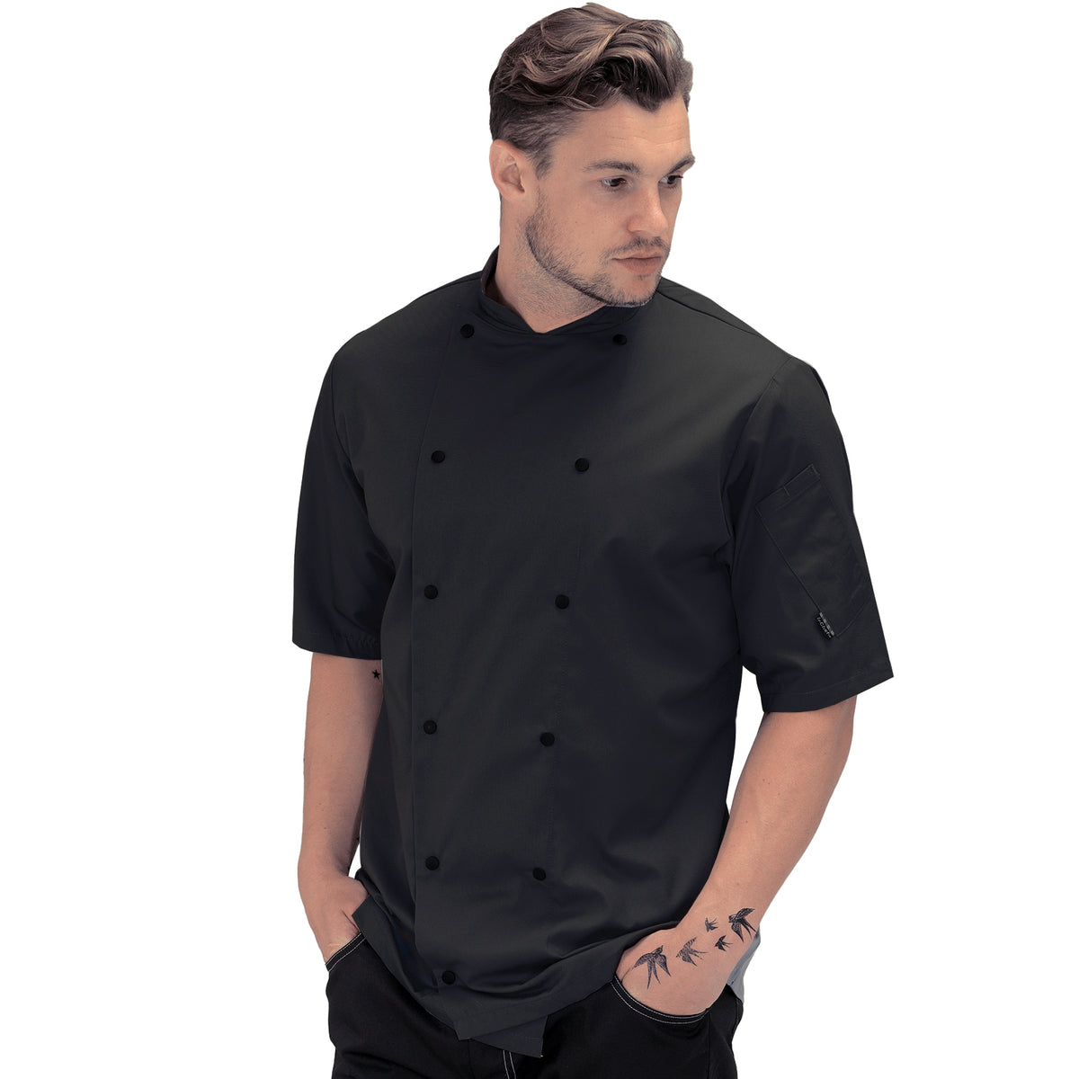 Le Chef Cool & Lite Jacket Short Sleeve - Black / 2XL
