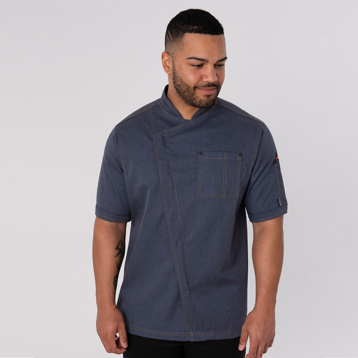 Le Chef Asymmetric Jacket with StayCool System - Indigo Heathered / XS