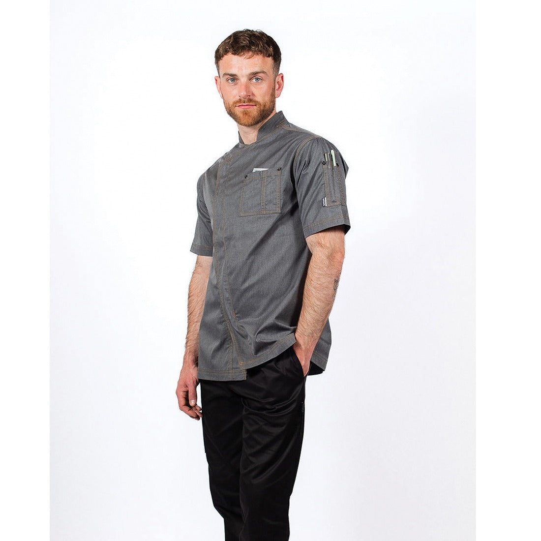 Le Chef Asymmetric Jacket with StayCool System - Grey Heathered / M