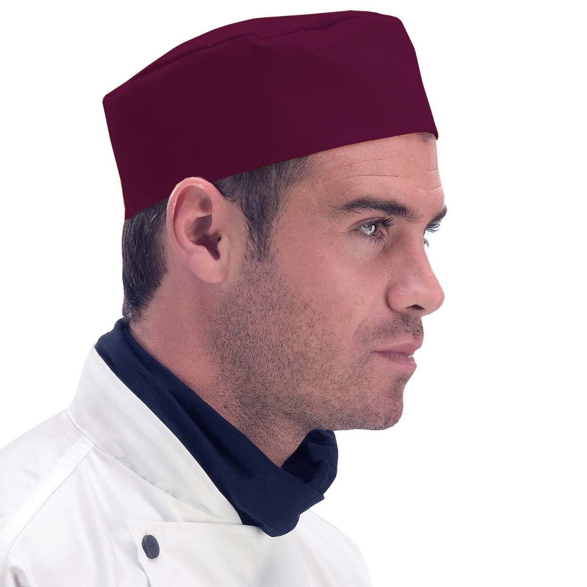 Dennys Technicolour Skull Cap with Elastic Back - Claret / L