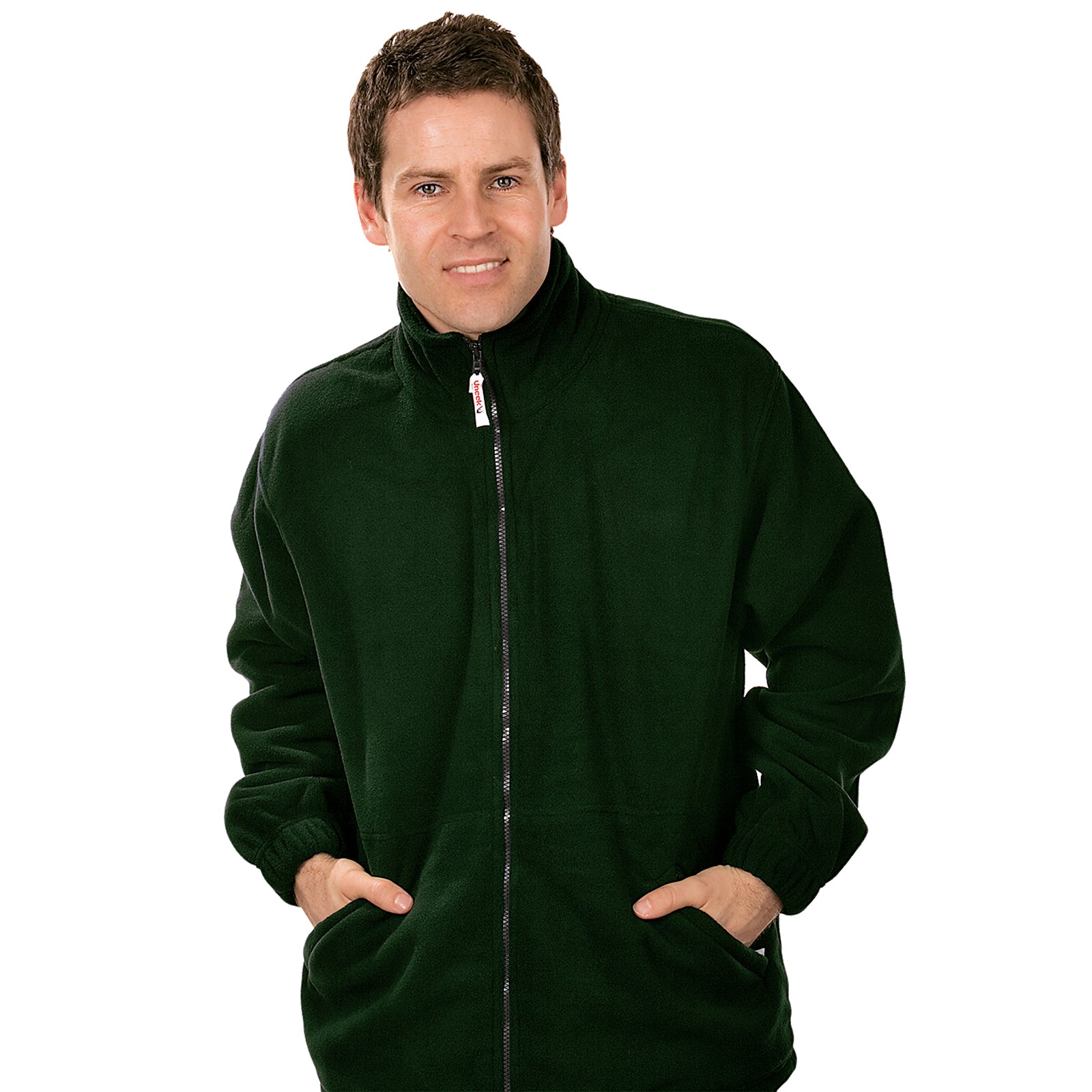Uneek Classic Adults Full Zip Fleece Jacket - Bottle Green / 2XL