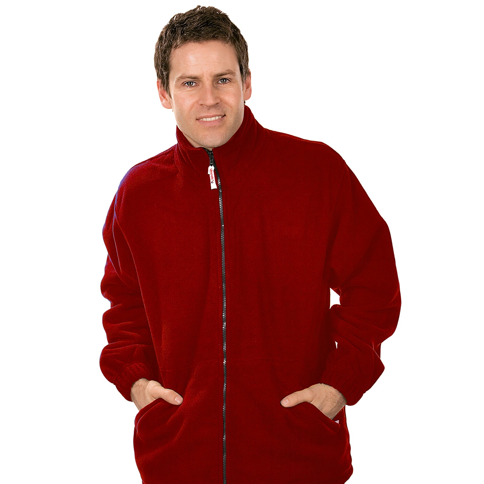 Uneek Classic Adults Full Zip Fleece Jacket - Red / 2XL