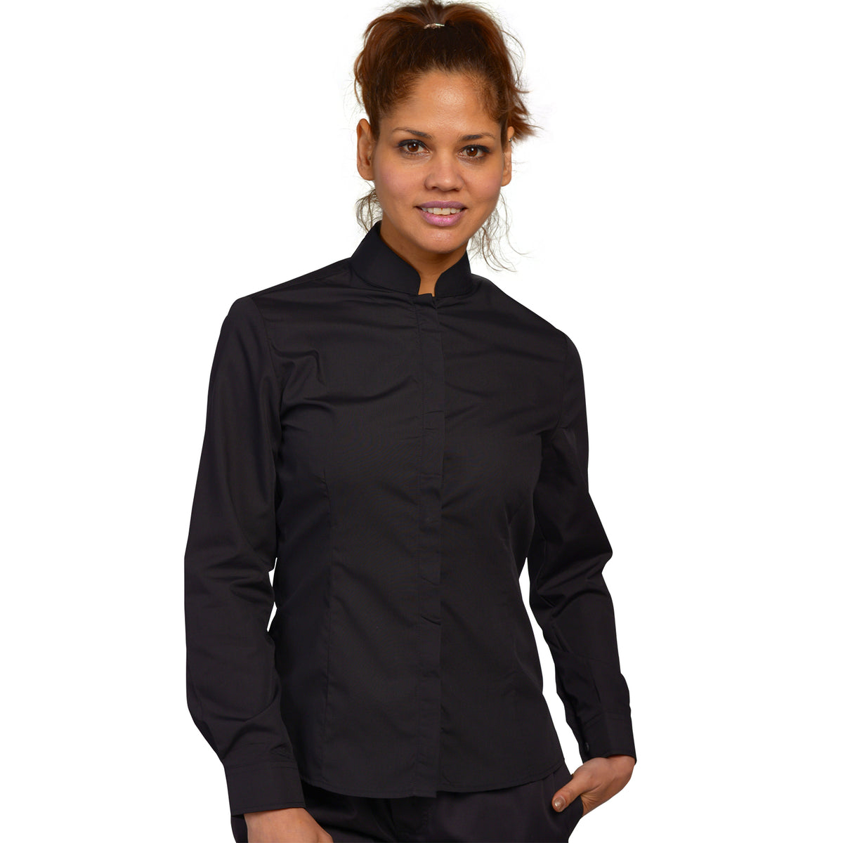 Joseph Alan Women's Long Sleeve Tunic Shirt - Black / 6