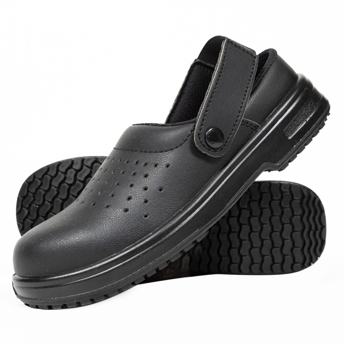 Comfort Grip Shoe with a Perforated Upper - Black / 3(UK) 36(EU)
