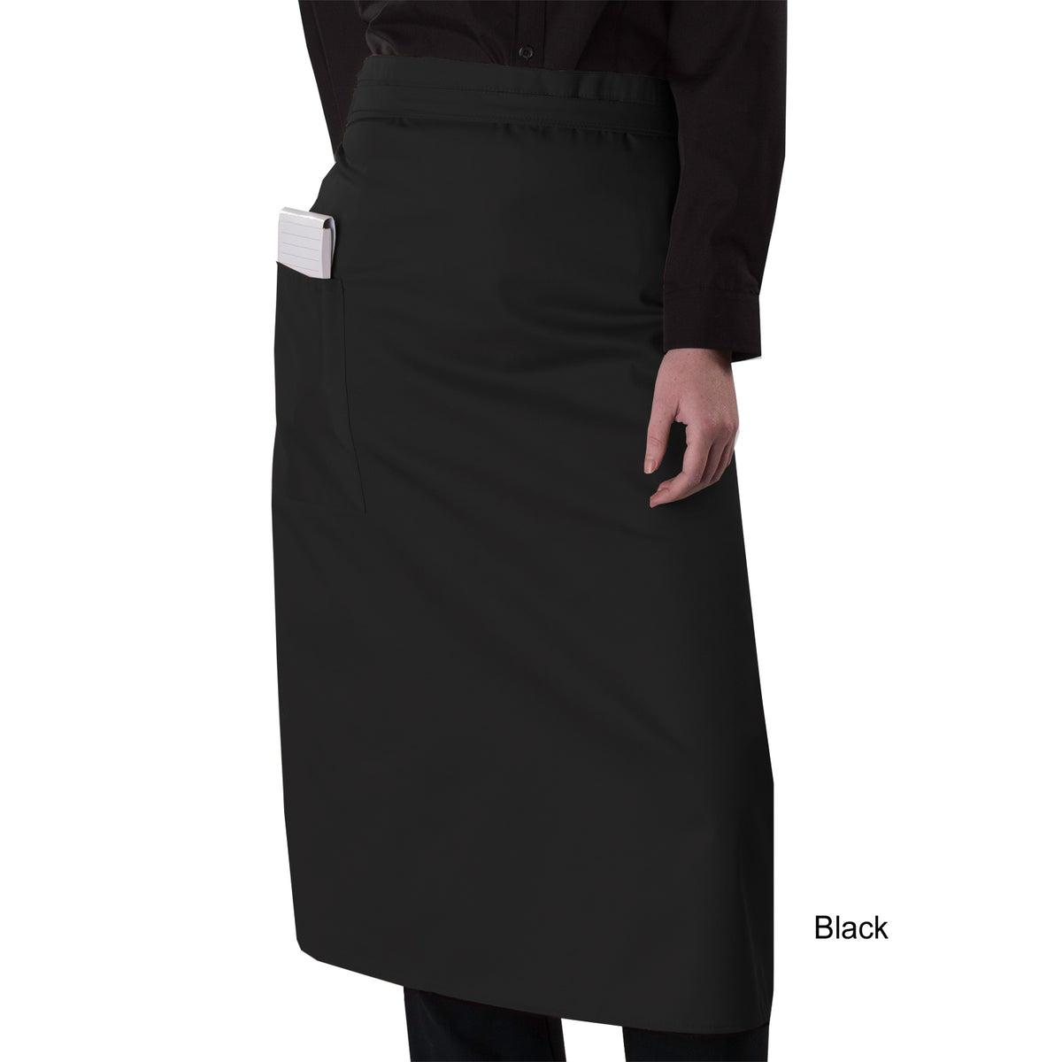 Dennys Bistro Apron With Side Pocket In 14 Colours - Black